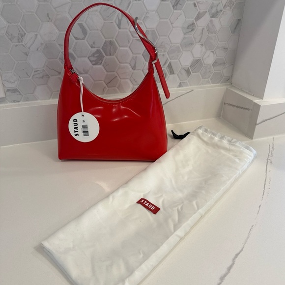 NWT Staud Scotty Bag Tomato Red - Picture 2 of 14